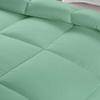 Aqua Blue Box Stitched Down Alternative Blanket King (106'' x 90'') 600 GSM 800 Thread Count Premium All-Season Cotton view 3