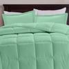 Aqua Blue Box Stitched Down Alternative Blanket Olympic Queen (98'' x 98'') 600 GSM 800 Thread Count Premium All-Season Cotton 5PC view 1