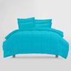 Turquoise Blue Box Stitched Down Alternative Blanket Cal-King (110'' x 98'') 600 GSM 800 Thread Count Premium All-Season Cotton 5PC view 2