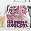 Avalokitesvara Axolotl with Ramen Flannel Blanket Super Soft and Warm for Bed Couch Sofa 120x90 Inch for Family view 1