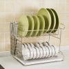 Dish Drying Rack 304 Stainless Steel 2-Tier Dish Rack Dish Drainer for Kitchen Counter Cabinet (Color : Silver, Size : 41.3 * 28.7 * 35cm) view 2