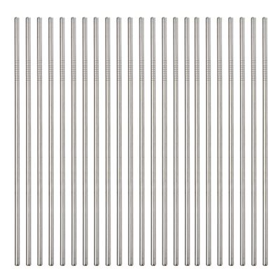 200Pack Reusable Metal Straight Straw In Bulk,Ultra Long 10.5" Reusable Stainless Steel Straight Straws for 30 oz & 20 oz Tumblers Yeti Water Bottle.Dishwasher Safe(10.5" - Silver, 200pcs - Straight)