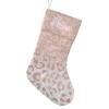 Modern Faux Rose Gold Leopard Customized Name Christmas Stocking for Xmas Tree Fireplace Hanging and Party Decor 17.52 x 7.87 Inch view 2