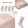 Modern Faux Rose Gold Leopard Customized Name Christmas Stocking for Xmas Tree Fireplace Hanging and Party Decor 17.52 x 7.87 Inch view 4