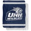 University of New Hampshire Blanket, 50"x60" Primary Logo Stripes Silky Touch Sherpa Back Super Soft Throw Blanket view 1