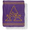 Alcorn State University Blanket, 50"x60" Primary Logo Stripes Silky Touch Sherpa Back Super Soft Throw Blanket view 1