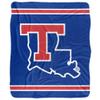Louisiana Tech University Blanket, 50"x60" Primary Logo Stripes Silky Touch Sherpa Back Super Soft Throw Blanket view 2