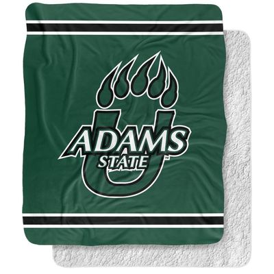 Adams State University Blanket, 50"x60" Primary Logo Stripes Silky Touch Sherpa Back Super Soft Throw Blanket