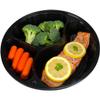 Nicole Fantini 48oz - 3 Compartment - Disposable Black Meal Prep/Bento Box with Clear Dome Lids - Round Plastic Meal Containers - Reusable Box : Perfect For Salad, Meal Prep and Fruits : Set of 150 view 3