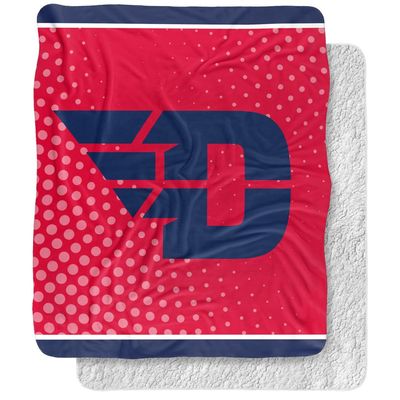 University of Dayton Blanket, 50"x60" Logo Dots Silky Touch Sherpa Back Super Soft Throw Blanket