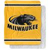 University of Wisconsin Milwaukee Blanket, 50"x60" Primary Logo Stripes Silky Touch Sherpa Back Super Soft Throw Blanket view 1