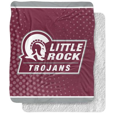 University of Arkansas at Little Rock Blanket, 50"x60" Logo Dots Silky Touch Sherpa Back Super Soft Throw Blanket