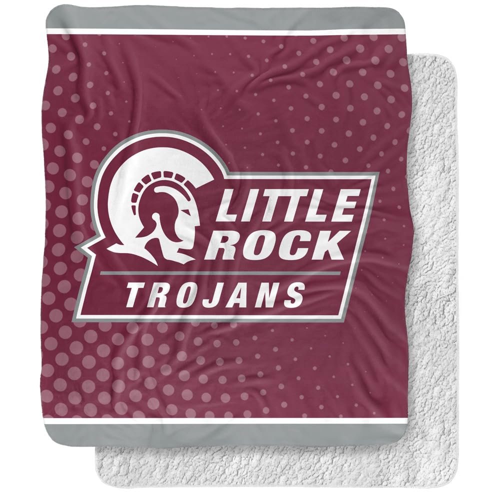 University of Arkansas at Little Rock Blanket, 50"x60" Logo Dots Silky Touch Sherpa Back Super Soft Throw Blanket