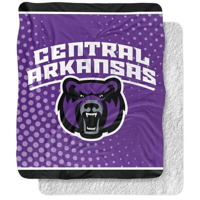 University of Central Arkansas Blanket, 50"x60" Logo Dots Silky Touch Sherpa Back Super Soft Throw Blanket