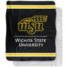 Wichita State University Blanket, 50"x60" Primary Logo Stripes Silky Touch Sherpa Back Super Soft Throw Blanket view 1