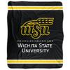 Wichita State University Blanket, 50"x60" Primary Logo Stripes Silky Touch Sherpa Back Super Soft Throw Blanket view 2
