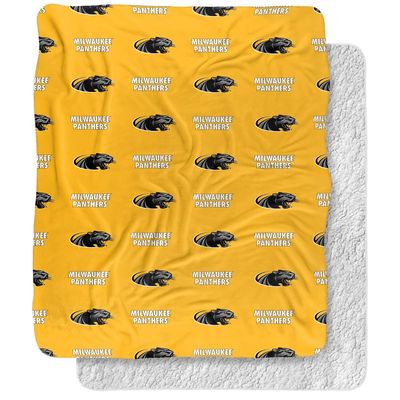 University of Wisconsin Milwaukee Blanket, 50"x60" Logo Pattern Silky Touch Sherpa Back Super Soft Throw Blanket