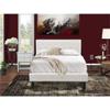 East West Furniture NL19F-1VL14 2 Piece Bed Set - Button Tufted Full Size Bed - Linen white Velvet Fabric Upholstered Headboard and an Urban Gray Finish Nightstand view 2