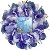 Shalom Wreath with Star of David Ribbons Handmade Deco Mesh. Available in 24 inch and 28 inch diameters. view 1