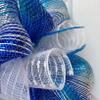 Shalom Wreath with Star of David Ribbons Handmade Deco Mesh. Available in 24 inch and 28 inch diameters. view 3