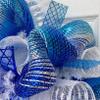 Shalom Wreath with Star of David Ribbons Handmade Deco Mesh. Available in 24 inch and 28 inch diameters. view 4