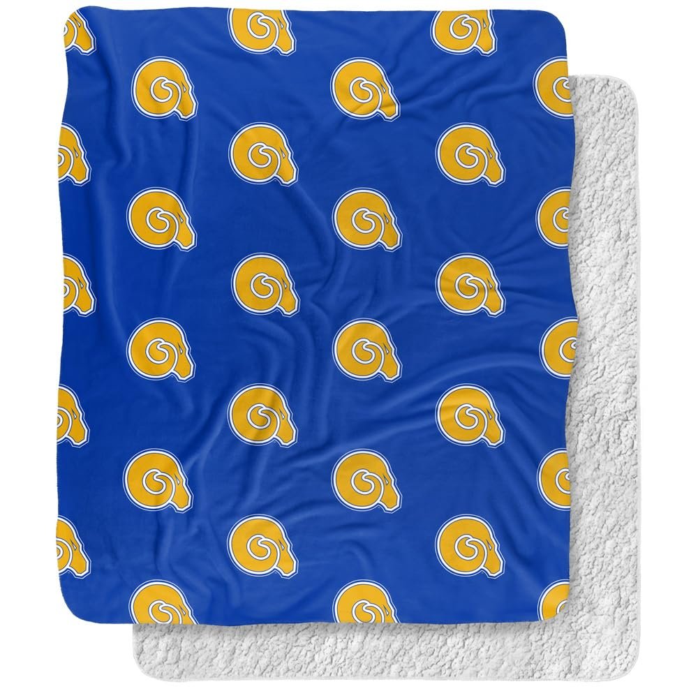Albany State University Blanket, 50"x60" Logo Pattern Silky Touch Sherpa Back Super Soft Throw Blanket