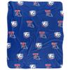 Louisiana Tech University Blanket, 50"x60" Logo Pattern Silky Touch Sherpa Back Super Soft Throw Blanket view 2