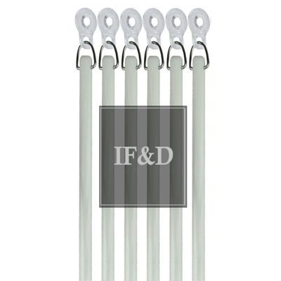 IF&D Fabrics and Drapes - 72 Inch - 6 Pack - White Fiberglass Drapery Curtain Pull Wands with Plastic Adapter - Style#10052