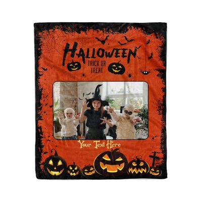 Launchigo Customized Halloween Throw Blankets. Spider Webs, Witch Brew, Ghost and Horror, Decorated Pumpkin Blanket. Fleece Blanket for Halloween.[Custom] (Halloween Blanket 08, 60" X 80")