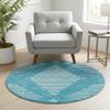 Rugs.com - Kai Rug 3 Ft Round Turquoise Easy-Clean Rug Coastal Style for Entryways, Bedrooms, and Small Spaces view 1