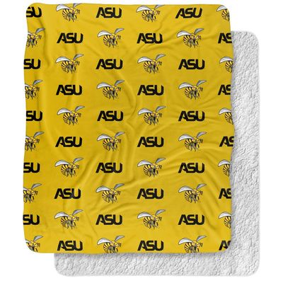Alabama State University Blanket, 50"x60" Logo Pattern Silky Touch Sherpa Back Super Soft Throw Blanket