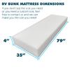 Foamma 4" x 35" x 79" High Density RV Bunk Mattress Replacement, Firm, Durable, Premium Comfort, USA Made, No Cover view 2