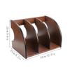 HBNNBV BookEnds Walnut Wood Desktop OrganizerFile HolderTabletop Storage CabinetStationery HolderBookends Shelves, BookendOrganizer Shelves Bookends of Bookshelves view 2