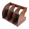 HBNNBV BookEnds Walnut Wood Desktop OrganizerFile HolderTabletop Storage CabinetStationery HolderBookends Shelves, BookendOrganizer Shelves Bookends of Bookshelves view 4