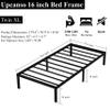 Upcanso 16 Inch Twin XL Bed Frames, Metal Platform Twin XL Bed Frame with Storage, 2,500 lbs Heavy Duty Steel Slats Support, Easy Assembly Mattress Foundation, Black view 3