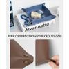 Decorative Trays for Coffee Table, Catchall Bowl Entryway, Leather Tray Organizer Practical Storage Box for Wallets Watches Keys Coins Cell Phones and Office Equipment view 3