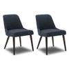 CHITA Mid-Century Modern Dining Chair, Upholstered Fabric Accent Chair, Set of 2,Dark Blue in Fabric view 1