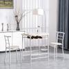 3 Piece Dining Table Set Kitchen Wood Dining Table Furniture Set and 2 Chairs Wooden Round Table & Chair Set Compact Space with Steel Frame and Wine Rack for Kitchen, Dining Room (Ship from USA) view 4