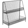 LCJQ Home Bookshelf File Holder Home Office Desk Organizer, Storage Shelves Chicken Wire Mail Organizer and Magazine Holder, Metal,2-Shelf Shelving Units Shelves (Color : Black) view 1