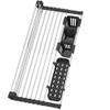 Black Expandable Roll Up Dish Drying Rack Up to 22.8''with 2 Storage Baskets,Over The Sink Kitchen Rolling up Dish Drainer Drying Rack , Foldable,Rollable,for Kitchen Dishes(Expandable Width Size) view 1