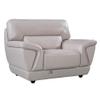 American Eagle Furniture EK099 Light Gray Color with Italian Leather Chair and Wooden Legs view 1