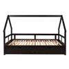 XIONGGG Daybed with Trundle Bed & Two Storage Drawers, Wooden House Bed Twin to King Design, Extending Bed for Kids/Teens, No Box Spring Required (Espresso-2) view 4