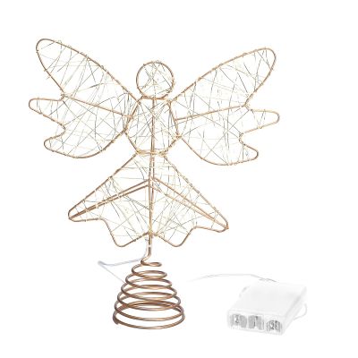 LUOZZY Christmas Angel Tree Topper Light Iron Angel Craft for Xmas Tree Topper Decoration