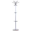 Free-Standing Coat Rack with Marble Base 16 Hooks, 4 -Tier Metal Coat Hat Jacket Stand Tree Holder Hanger Rack Hall Tree Standing Coat Rack Tree,for Bedroom Office Hallway Entryway, White Finish, 5.6 Ft Tall view 1