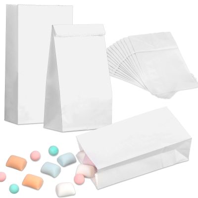 Containlol 200 Pcs Small Paper Lunch Bags 6.7 X 3.54 X 2.36, White