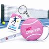Scoring Right Tennis Net Height Mini Measuring Tape and Keyring, Portable 59 Inch Flexible Measuring Tape for Measuring Tennis Net Height, Pink view 1
