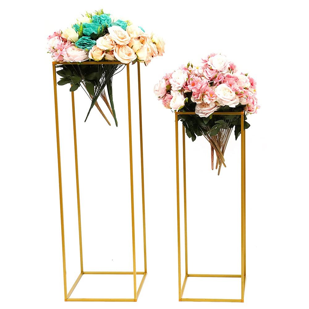 2Pcs Metal Floral Decor Vase Floor Column Stand Road Lead Wedding Supply