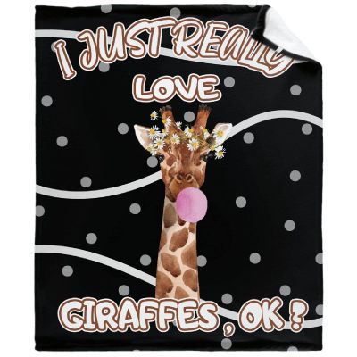 ARTBLANKET Just A Girl Who Loves Giraffe Blanket for Fall Winter Spring All Season Warm Fuzzy 120x90 in for Oversized Microplush Lightweight Thermal Fleece Summer Autumn Blankets for Couch Bed Sofa