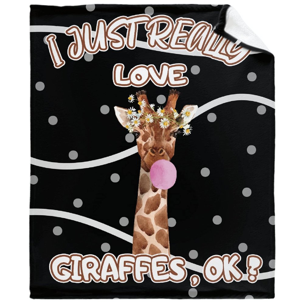 ARTBLANKET Just A Girl Who Loves Giraffe Blanket for Fall Winter Spring All Season Warm Fuzzy 120x90 in for Oversized Microplush Lightweight Thermal Fleece Summer Autumn Blankets for Couch Bed Sofa