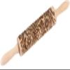 ASDNN for Baking Embossed Cookies,Engraved Embossing Rolling Pin with Christmas Snowflake Flower Pattern,Cute Kitchen Tool,Embossed Wooden Rolling Pin view 1